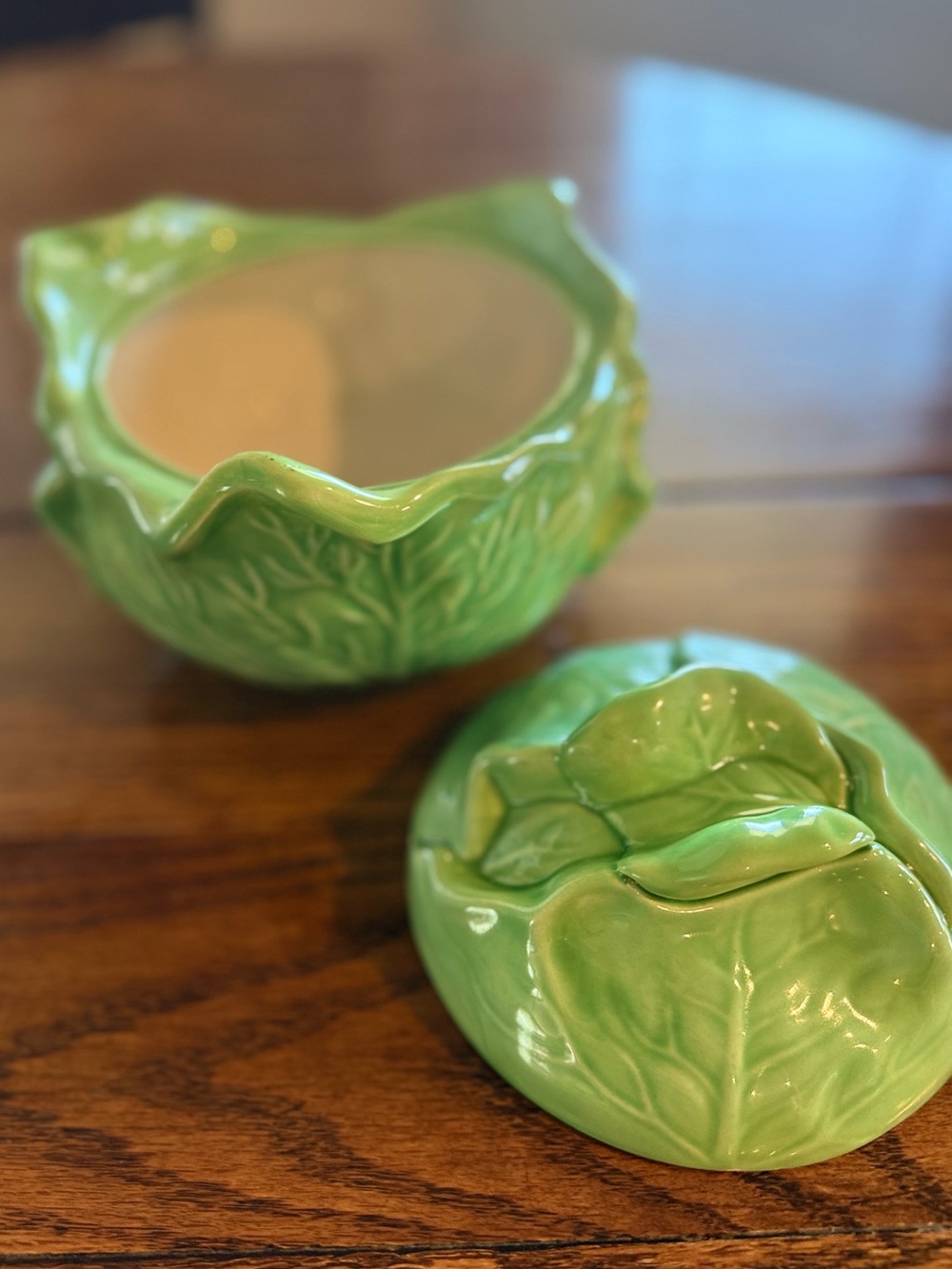 Vintage Holland Mold Green Cabbage Covered Dish Lidded Bowl | Cottagecore Majoli